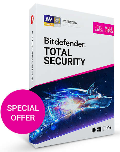 Bitdefender Total Security 3 Year 3 device (VPN) key - Click Image to Close